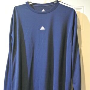 MENS ADIDAS 2XL NAVY BLUE CLIMALITE SHIRT